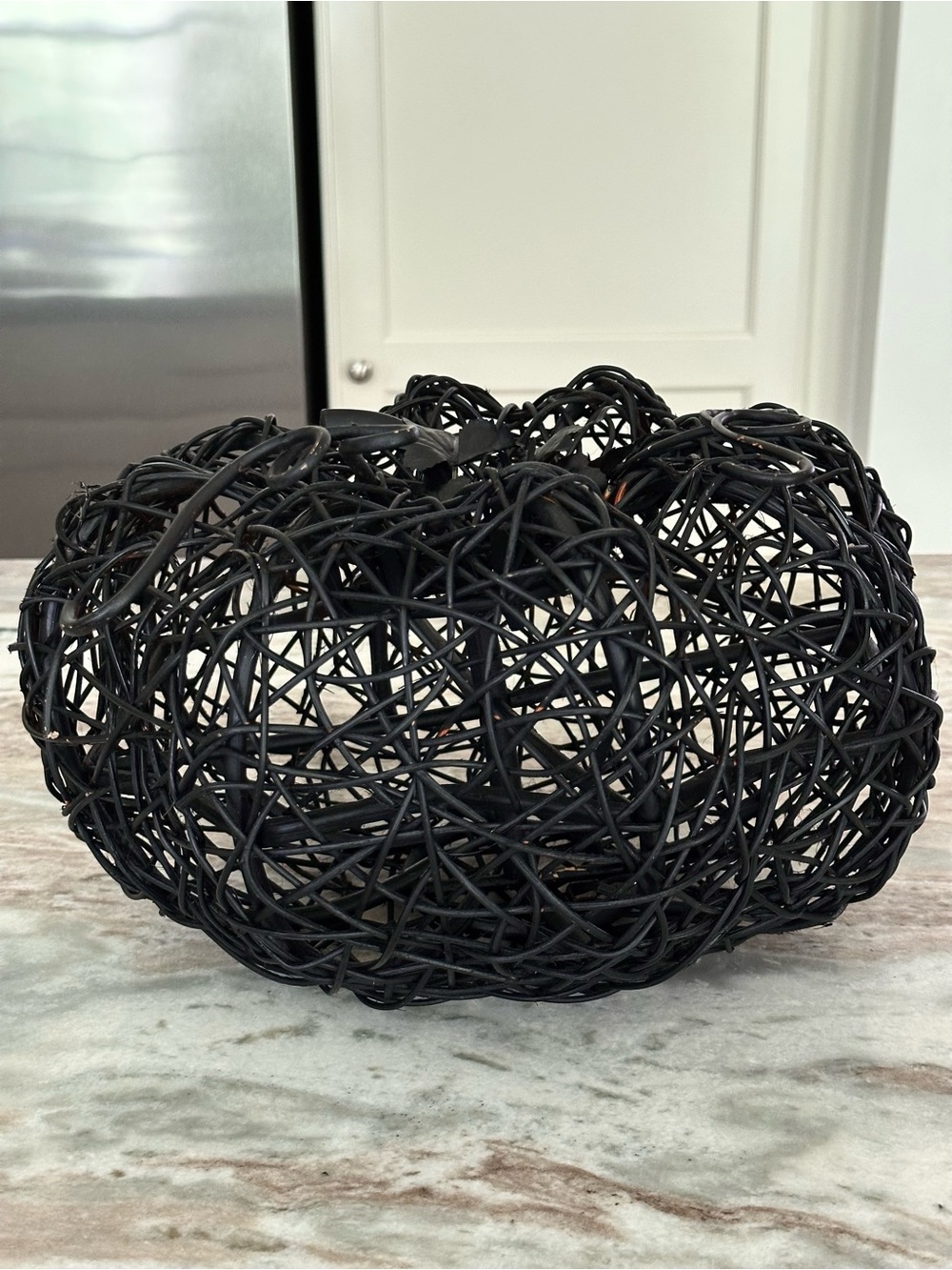 Halloween Pumpkin - Large Black Wicker Pumpkin Fall Halloween Decor - Picture 7 of 16